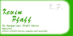 kevin pfaff business card